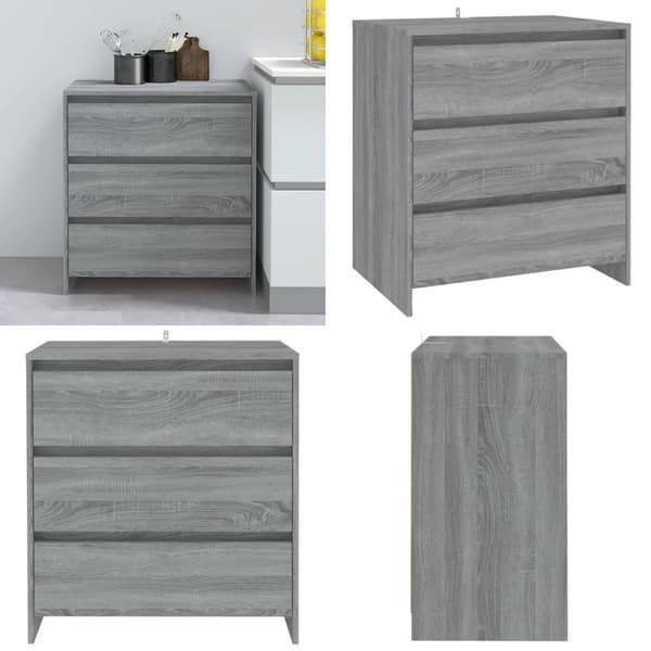 Skænk 70x41x75 cm spånplade grå sonoma-eg - Skænk - Skænke - Home & Living