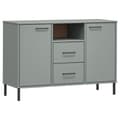 Pikkukuva 3 / 10: Senkki metallijaloilla harmaa 113x40x77 cm täyspuu OSLO - Senkki - Senkit - Home & Living