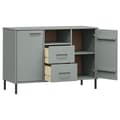Pikkukuva 6 / 10: Senkki metallijaloilla harmaa 113x40x77 cm täyspuu OSLO - Senkki - Senkit - Home & Living