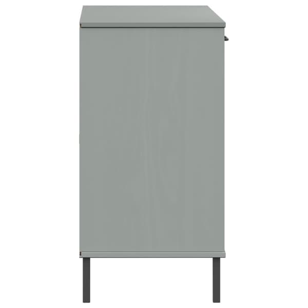Senkki metallijaloilla harmaa 113x40x77 cm täyspuu OSLO - Senkki - Senkit - Home & Living