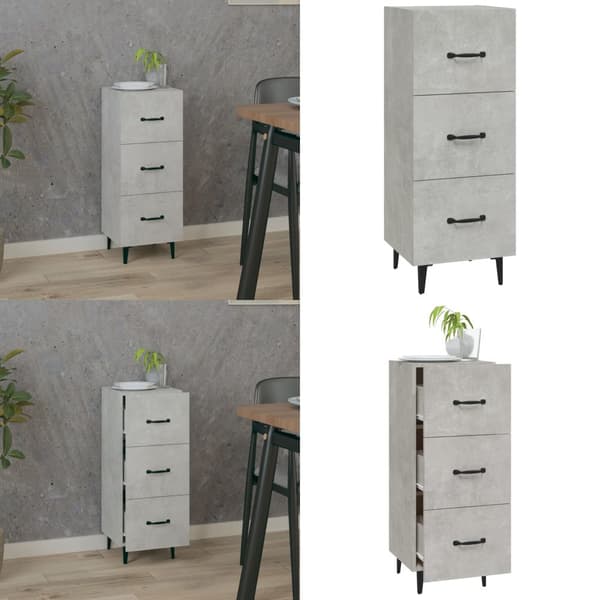 Skænk 34,5x34x90 cm konstrueret træ betongrå - Skænk Skænke - Skab - Home & Living