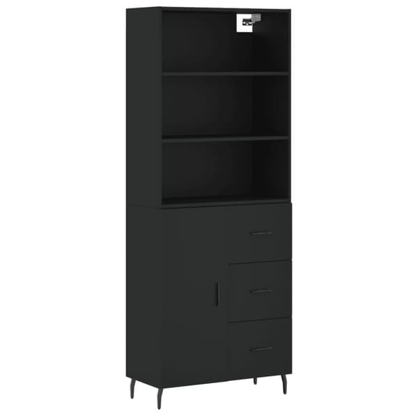 Højskab 69,5x34x180 cm konstrueret træ sort - Højskab - Højskabe - Home & Living