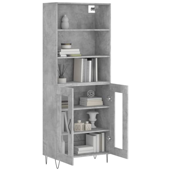 Højskab 69,5x34x180 cm konstrueret træ betongrå - Højskab - Højskabe - Home & Living