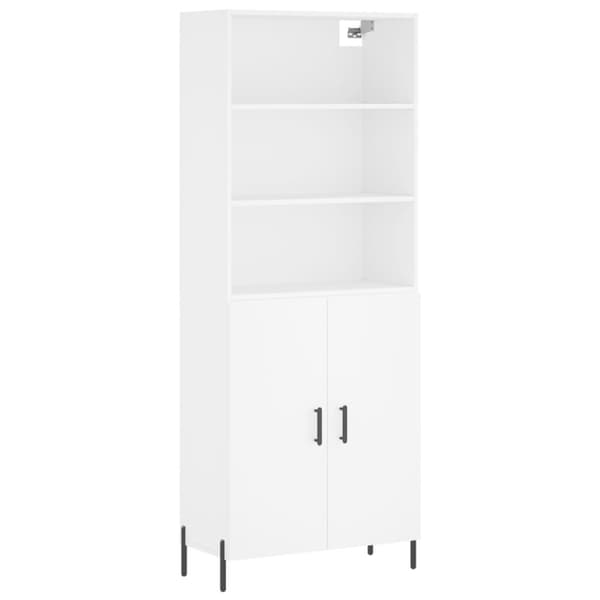 Högskåp vit 69,5x34x180 cm konstruerat trä - Sidoskåp - Förvaringsskåp - Home & Living