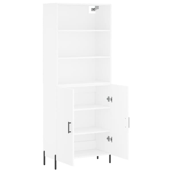 Högskåp vit 69,5x34x180 cm konstruerat trä - Sidoskåp - Förvaringsskåp - Home & Living
