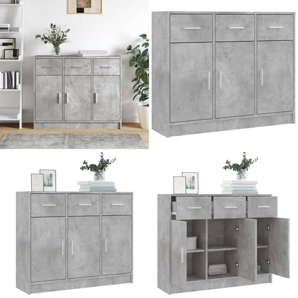 Skänk betonggrå 91x28x75 cm konstruerat trä - Skänk - Skänk - Home & Living