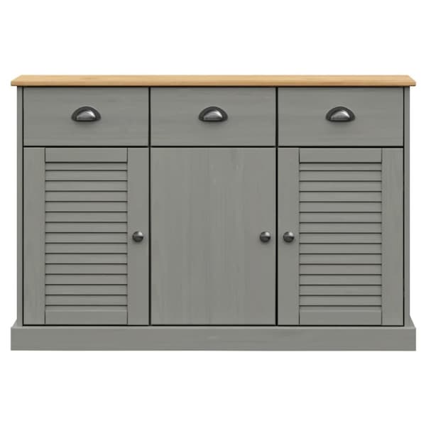 Skænk med skuffer VIGO 113x40x75 cm massivt fyrretræ grå - Skænk - Skænke - Home & Living