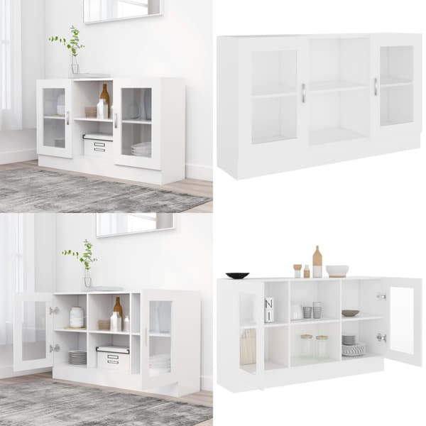 Vitrineskab 120x30,5x70 cm spånplade hvid - Vitrineskab - Vitrineskabe - Home & Living