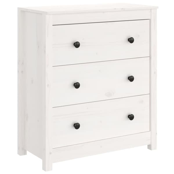 Skænk 70x35x80 cm massivt fyrretræ hvid - Skænk Skænke - Skab - Home & Living