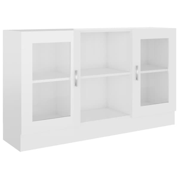 Vitrinskåp vit högglans 120x30,5x70 cm konstruerat trä - Skänk - Skänkar - Home & Living
