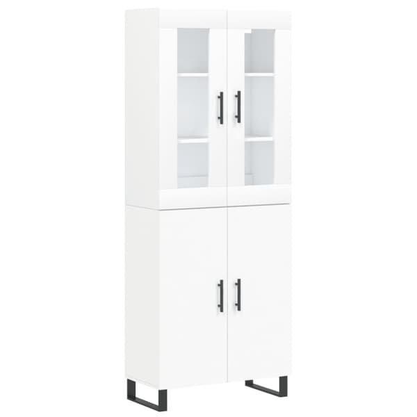Högskåp vit 69,5x34x180 cm konstruerat trä - Sidoskåp - Förvaringsskåp - Home & Living
