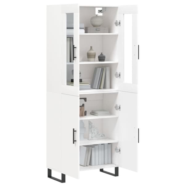 Högskåp vit 69,5x34x180 cm konstruerat trä - Sidoskåp - Förvaringsskåp - Home & Living