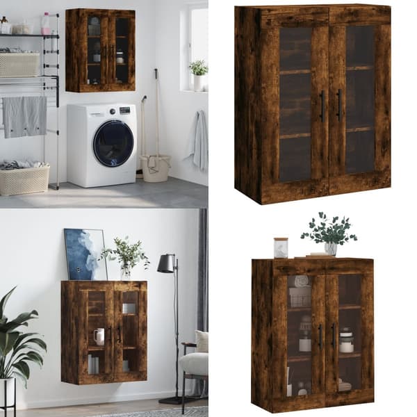 Væghængt skab 69,5x34x90 cm konstrueret træ røget sonoma-eg - Vægskab - Vægskabe - Home & Living
