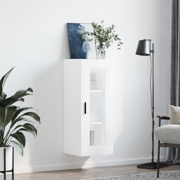Vægskab 34,5x34x90 cm hvid højglans - Vægskab - Vægskabe - Home & Living