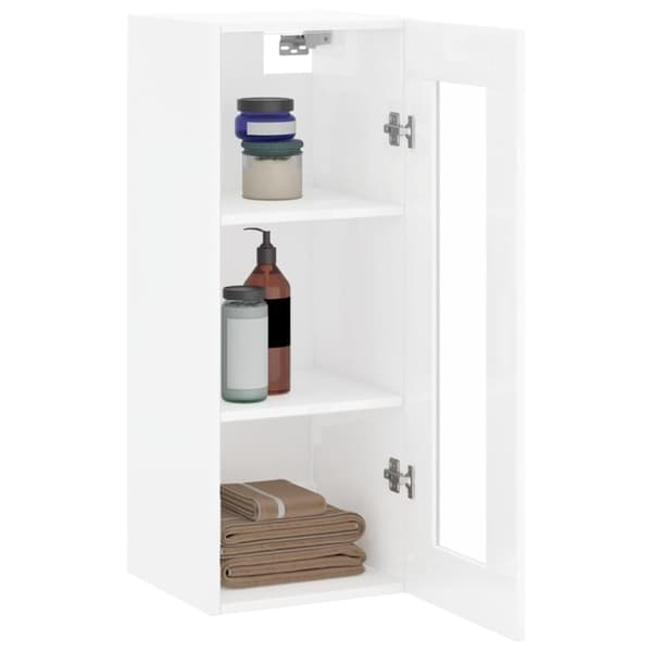 Vægskab 34,5x34x90 cm hvid højglans - Vægskab - Vægskabe - Home & Living