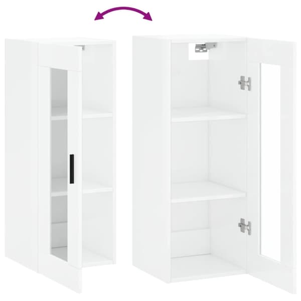 Vægskab 34,5x34x90 cm hvid højglans - Vægskab - Vægskabe - Home & Living