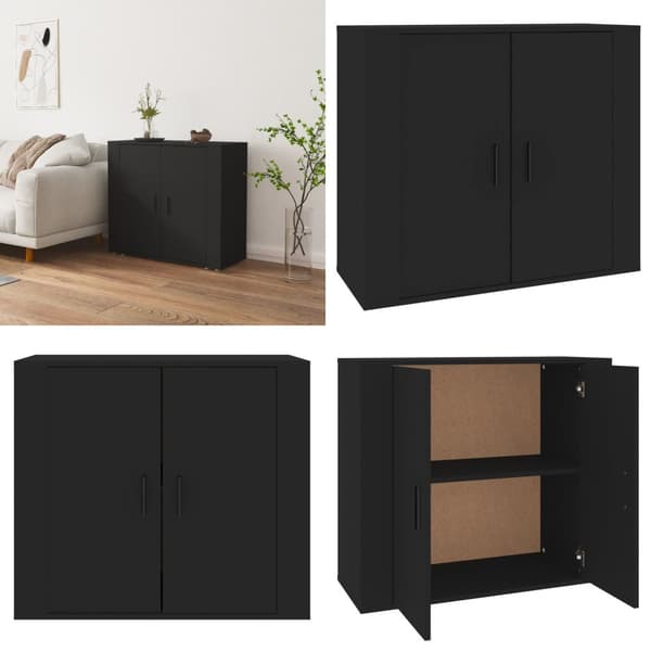 Senkki musta 80x33x70 cm tekninen puu - Senkki - Senkit - Home & Living