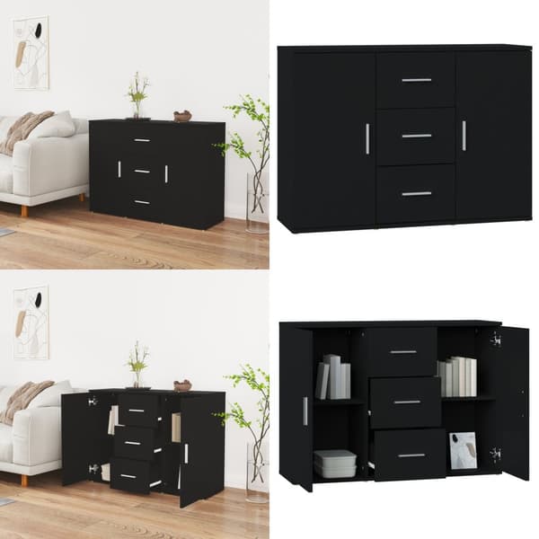 Skænk 91x29,5x65 cm konstrueret træ sort - Skænk Skænke - Skab - Home & Living