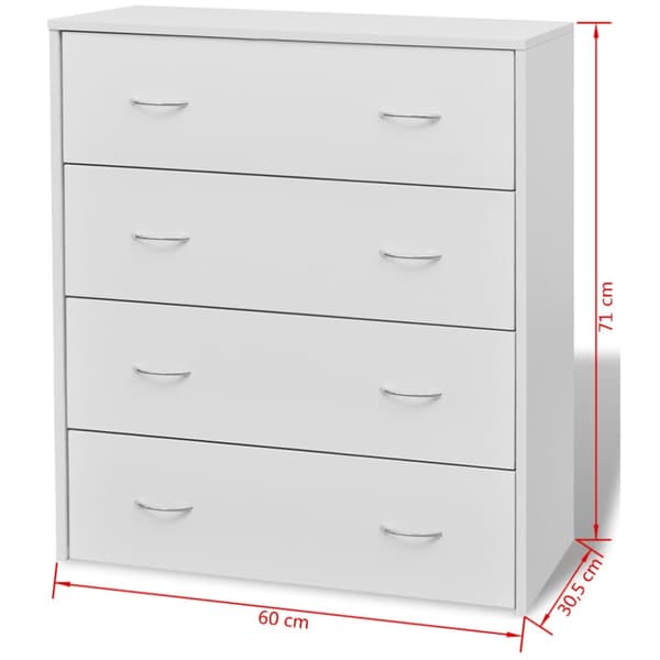 Skänk med 4 lådor 60x30,5x71 cm vit - Skänk - Skänkar - Home & Living