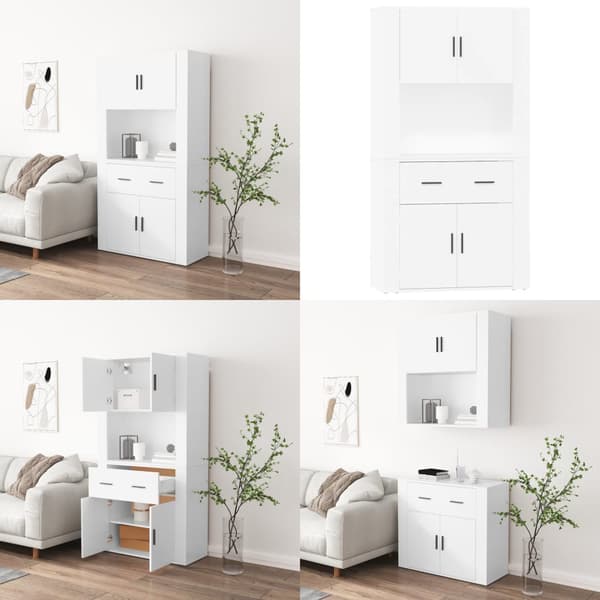 Högskåp vit konstruerat trä - Byrå - Byråer - Home & Living