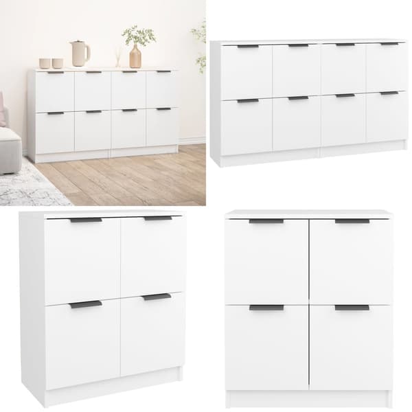 Skænke 2 stk. 60x30x70 cm konstrueret træ hvid - Skænk Skænke - Skab - Home & Living