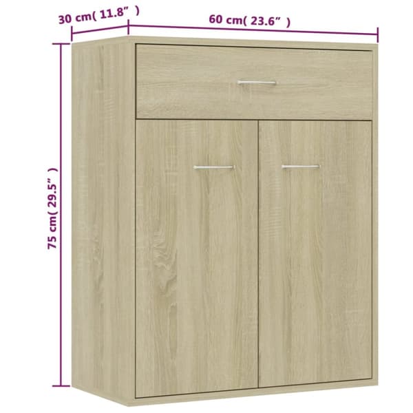 Skänk sonoma-ek 60x30x75 cm spånskiva - Skåp - Sideboard - Home & Living