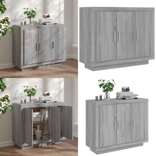 Skænk 92x35x75 cm konstrueret træ grå sonoma-eg - Skænk Skænke - Skab - Home & Living