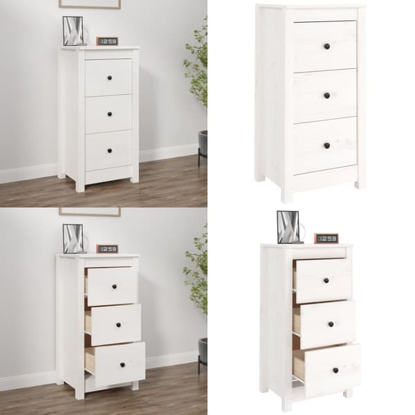 Skänk vit 40x35x80 cm massiv furu - Skänk - Skänkar - Home & Living