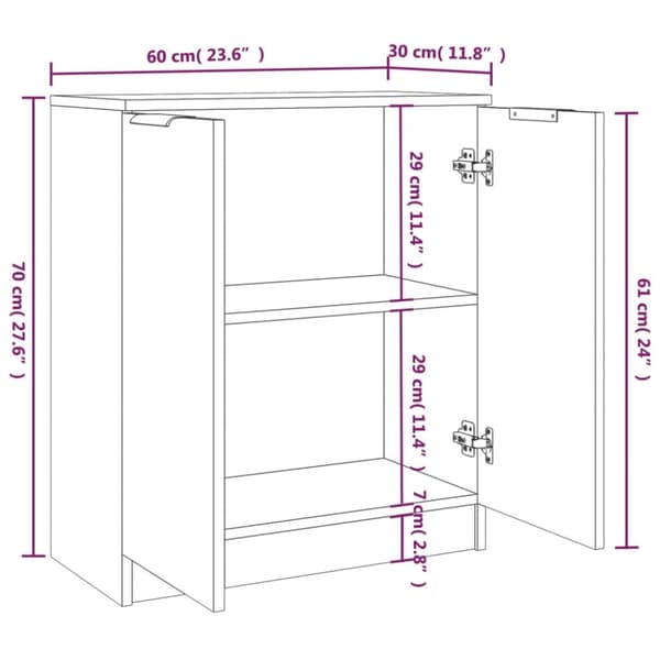 Skänk 2 st betonggrå 60x30x70 cm konstruerat trä - Skänk - Skänkar - Home & Living