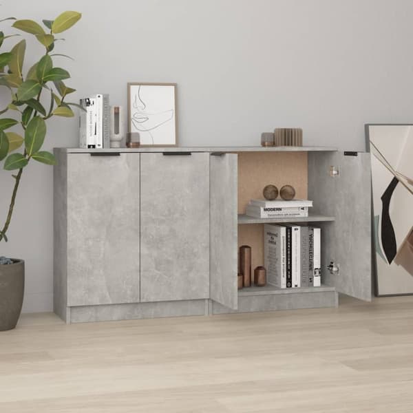 Skänk 2 st betonggrå 60x30x70 cm konstruerat trä - Skänk - Skänkar - Home & Living