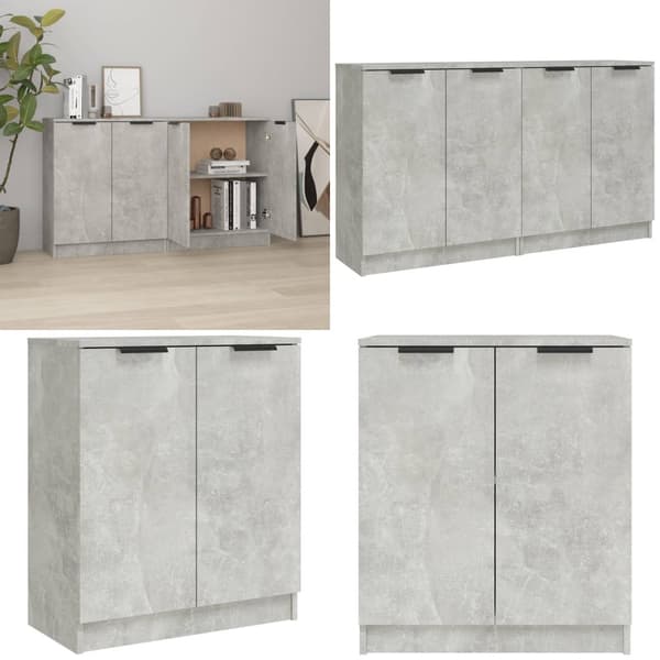 Skänk 2 st betonggrå 60x30x70 cm konstruerat trä - Skänk - Skänkar - Home & Living