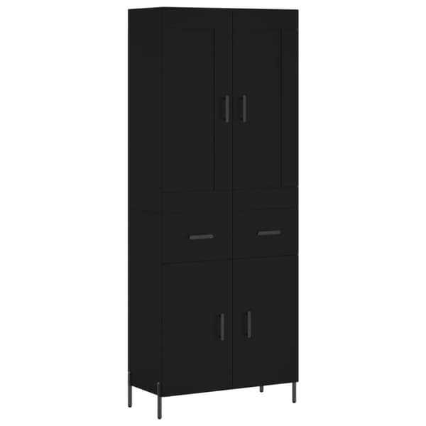Højskab 69,5x34x180 cm konstrueret træ sort - Højskab - Højskabe - Home & Living