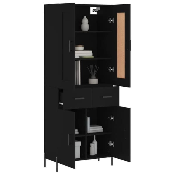 Højskab 69,5x34x180 cm konstrueret træ sort - Højskab - Højskabe - Home & Living