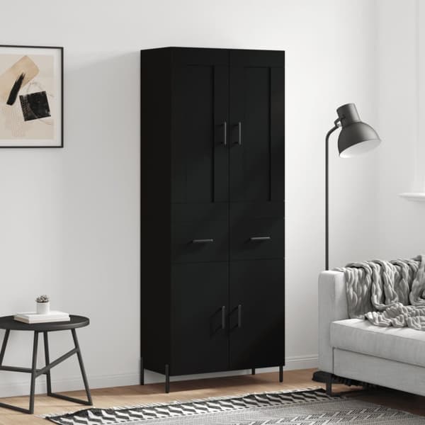Højskab 69,5x34x180 cm konstrueret træ sort - Højskab - Højskabe - Home & Living