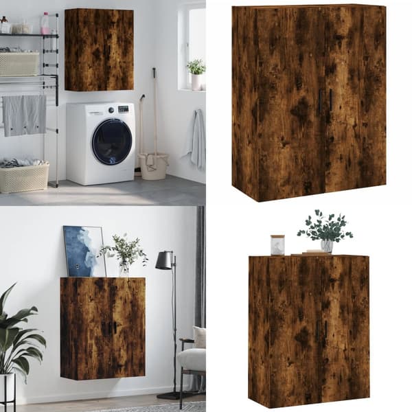 Væghængt skab 69,5x34x90 cm konstrueret træ røget sonoma-eg - Vægskab - Vægskabe - Home & Living