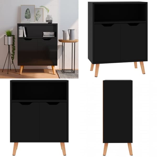 Senkki korkeakiilto musta 60x30x72 cm tekninen puu - Senkki - Senkit - Home & Living
