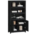 Miniatyrbillede 5 af 11: Skab 80x35x154 cm massivt fyrretræ sort - Højskab - Højskabe - Home & Living
