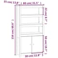 Miniatyrbillede 10 af 11: Skab 80x35x154 cm massivt fyrretræ sort - Højskab - Højskabe - Home & Living