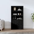 Miniatyrbillede 2 af 11: Skab 80x35x154 cm massivt fyrretræ sort - Højskab - Højskabe - Home & Living