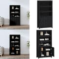 Miniatyrbillede 1 af 11: Skab 80x35x154 cm massivt fyrretræ sort - Højskab - Højskabe - Home & Living