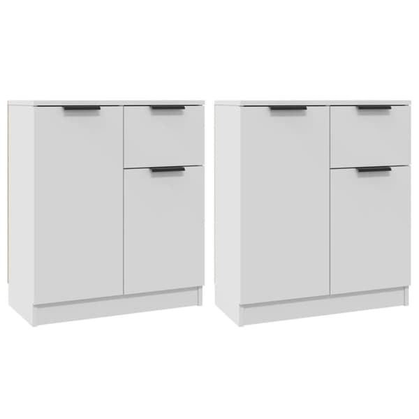 Senkit 2 kpl valkoinen 60x30x70 cm tekninen puu - Senkki - Senkit - Home & Living