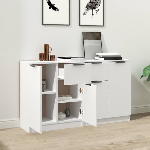 Senkit 2 kpl valkoinen 60x30x70 cm tekninen puu - Senkki - Senkit - Home & Living