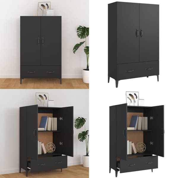 Skab 70x31x115 cm konstrueret træ sort - Højskab - Højskabe - Home & Living