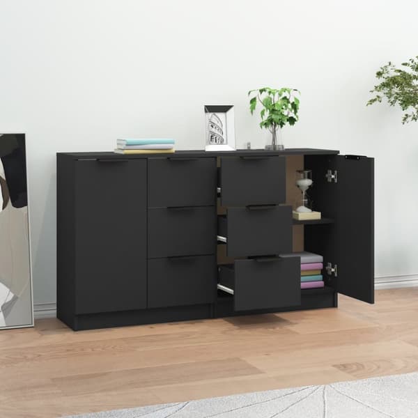 Senkit 2 kpl musta 60x30x70 cm tekninen puu - Senkki - Senkit - Home & Living