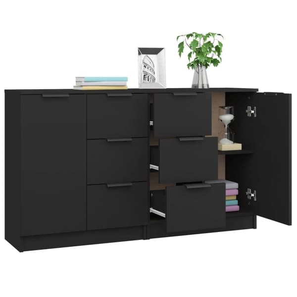Senkit 2 kpl musta 60x30x70 cm tekninen puu - Senkki - Senkit - Home & Living