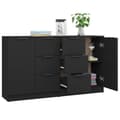Pikkukuva 5 / 10: Senkit 2 kpl musta 60x30x70 cm tekninen puu - Senkki - Senkit - Home & Living