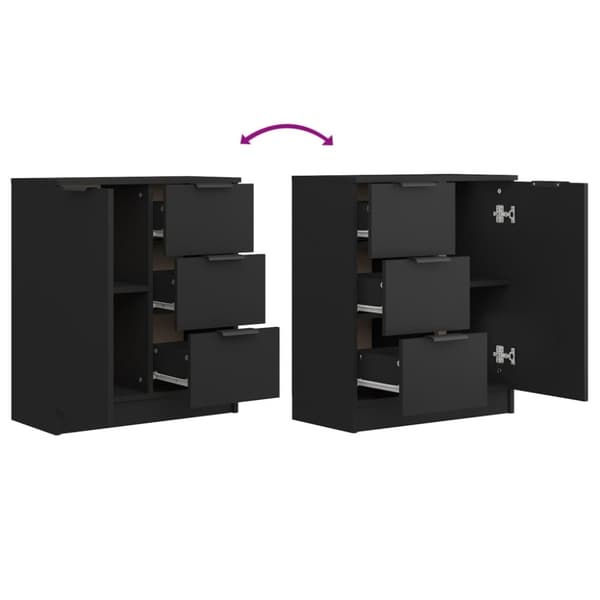 Senkit 2 kpl musta 60x30x70 cm tekninen puu - Senkki - Senkit - Home & Living