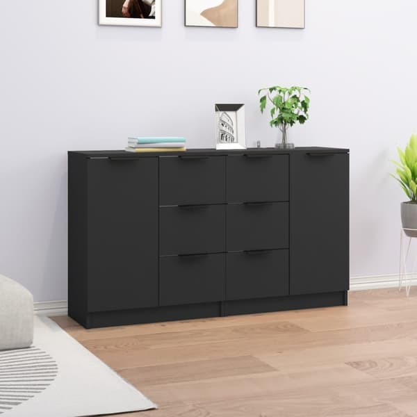 Senkit 2 kpl musta 60x30x70 cm tekninen puu - Senkki - Senkit - Home & Living