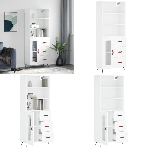 Højskab 69,5x34x180 cm konstrueret træ hvid - Højskab - Højskabe - Home & Living
