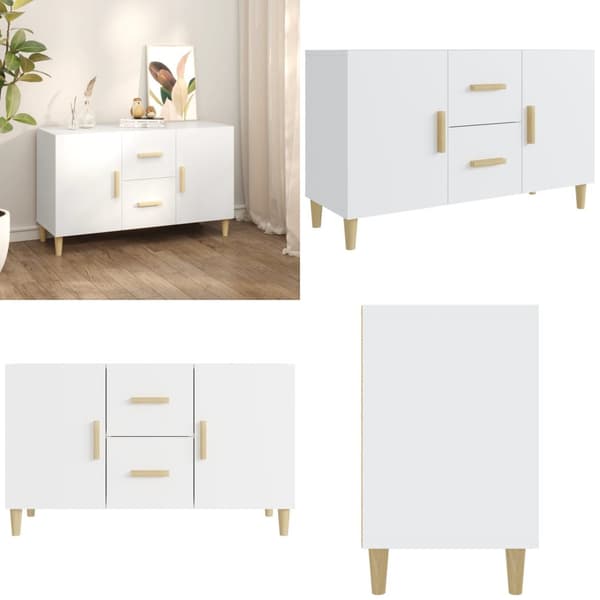Skænk 100x36x60 cm konstrueret træ hvid - Skænk - Skænke - Home & Living
